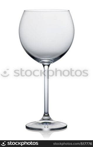 Empty glass for wine isolated on a white background. Empty glass for wine