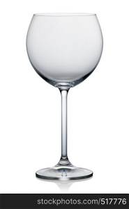 Empty glass for wine isolated on a white background. Empty glass for wine