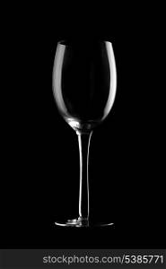 Empty glass for wine isolated on black