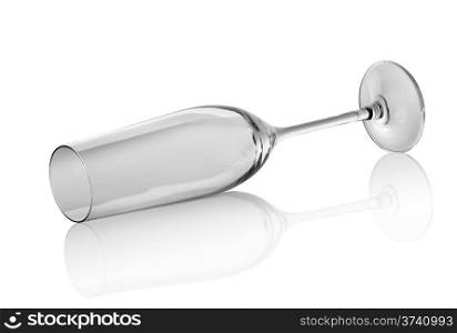 Empty glass goblet isolated on a white background