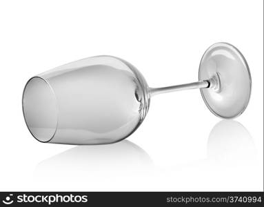 Empty glass goblet isolated on a white background