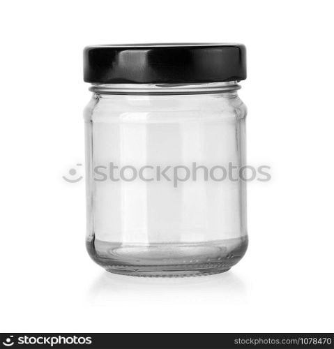 empty glass jar isolated on white background with clipping path