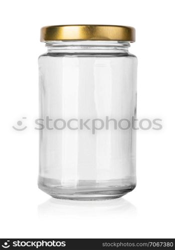 empty glass jar isolated on white with clipping path