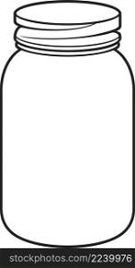 Empty glass jar vector illustration