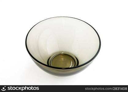 Empty glass salad bowl