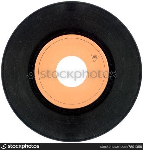 Empty Gramophone vinyl record isolated on white background