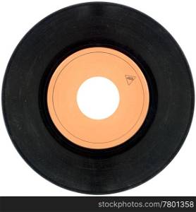 Empty Gramophone vinyl record isolated on white background