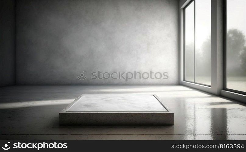 Empty gray interrior. Modern room design. Generative Ai image. Empty gray interrior. Modern room design. Background for prodeuct design