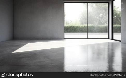 Empty gray interrior. Modern room design. Generative Ai image. Empty gray interrior. Modern room design. Background for prodeuct design