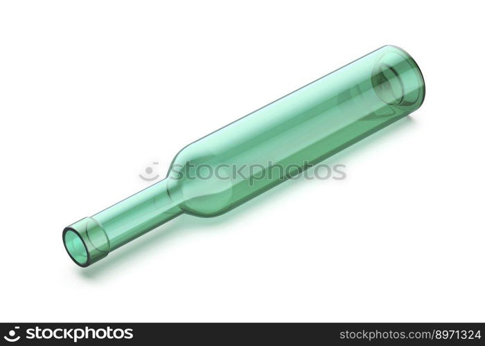 Empty green glass bottle for water or alcoholic beverages