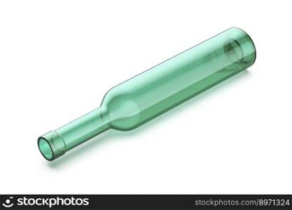 Empty green glass bottle for water or alcoholic beverages