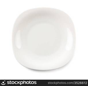 empty grey dish isolated on white background