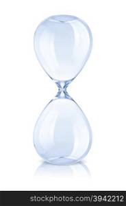 Empty hourglass isolated on white