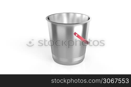 Empty ice bucket on white background