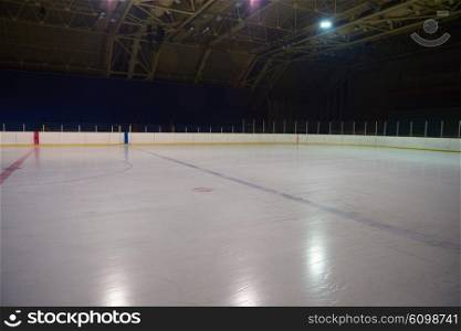empty ice rink, hockey and skating arena indoors