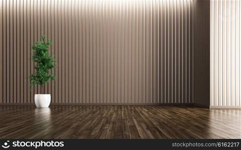 Empty interior of living room with plant background 3d rendering