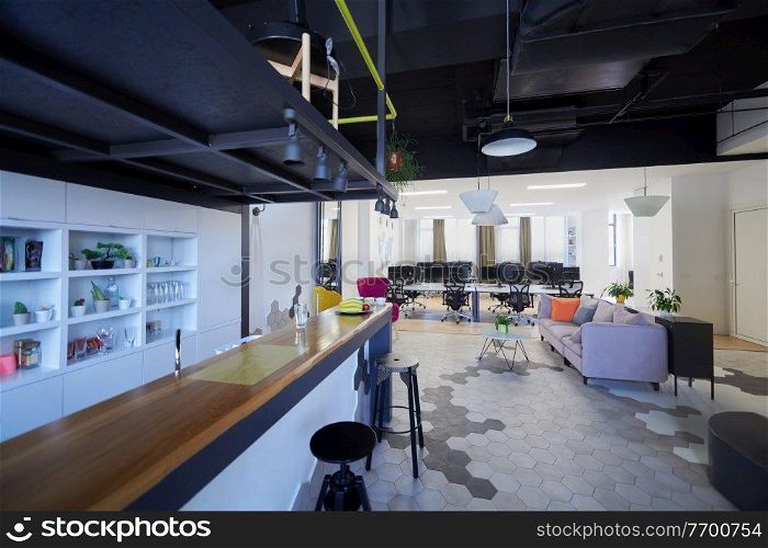 Empty Interior Of Modern Design Open Plan Start up Office