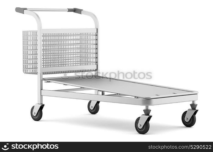 empty large shopping cart isolated on white background. 3d illustration