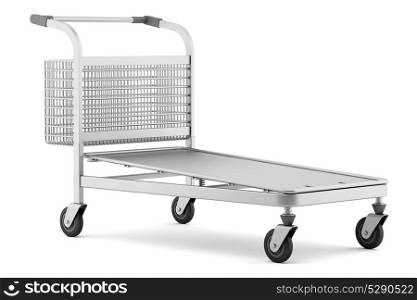 empty large shopping cart isolated on white background. 3d illustration