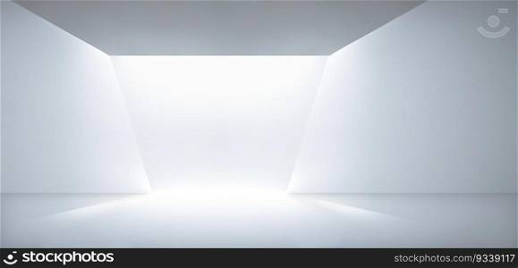Empty Light White Room in a Minimalist Style as a Background for Your Project