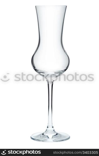 Empty liqueur glass, isolated on a white background
