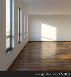 Empty Living Room With Laminate Flooring