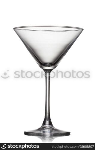empty martini glass isolated on white