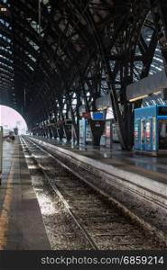 Empty Milan Central Railway Station, Italy