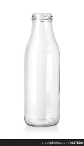 empty milk bottle isolated on white with clipping path