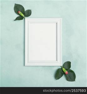 empty mock up frame with copy space carnation flowers