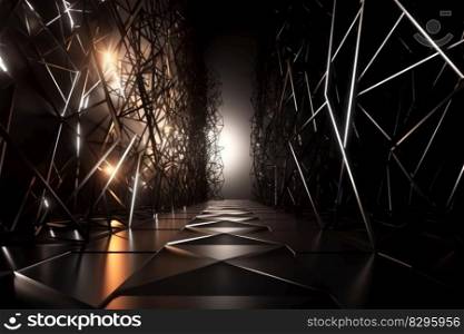 empty mystical dark room sci-fi style generative ai.