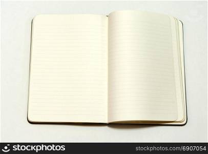 Empty notebook paper on white the background