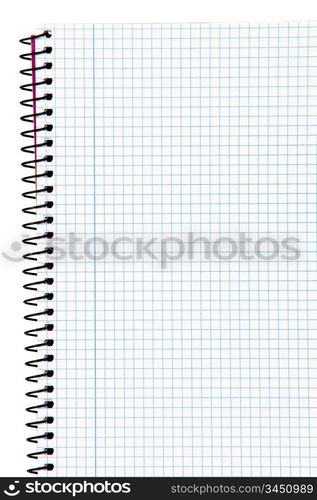 Empty notebook with squares. Material for the school