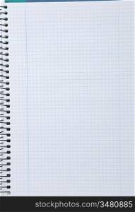 Empty notebook with squares. Material for the school