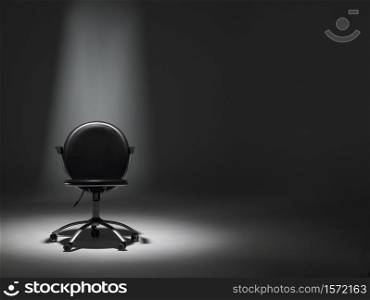 Empty Office Chair In Spotlight