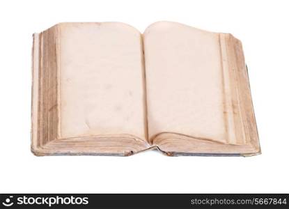 Empty old book isolated on white background