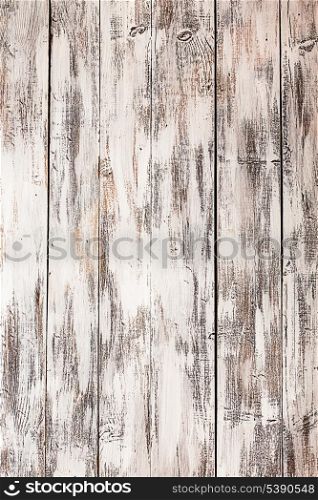 Empty old shabby white painted wooden background