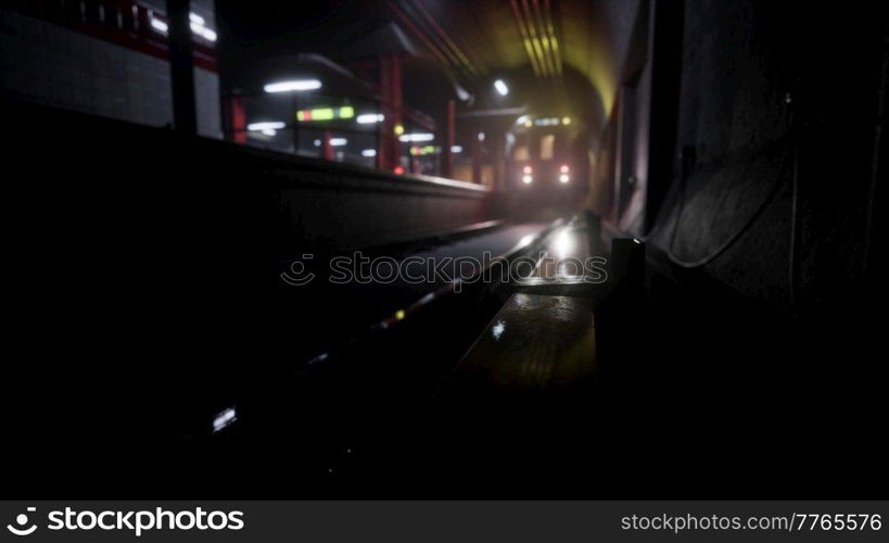 empty old subway train station