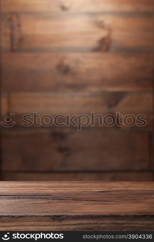 empty old wooden table top