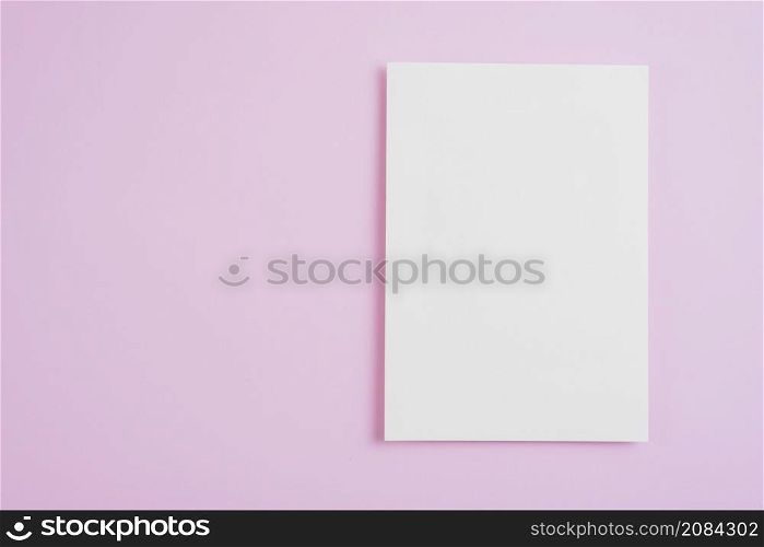 empty paper sheet pink