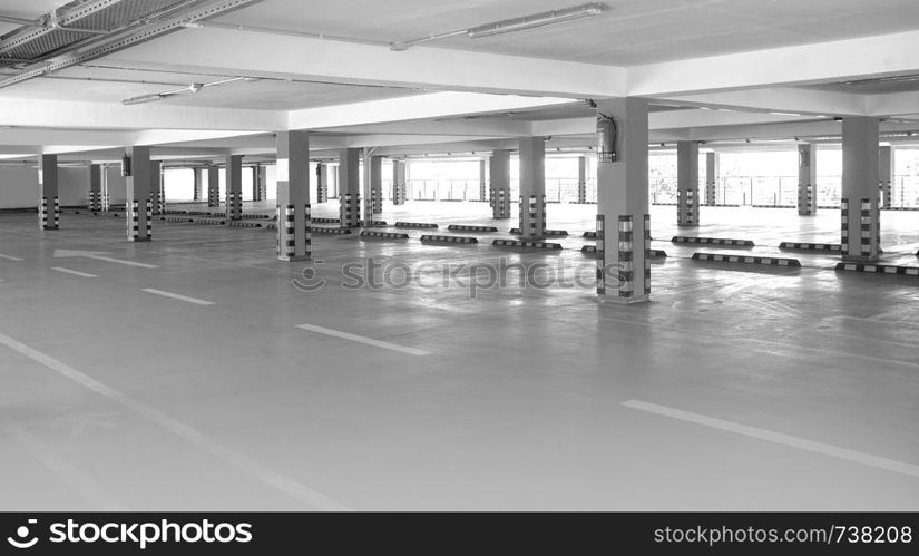 empty Parking garage underground, industrial interior