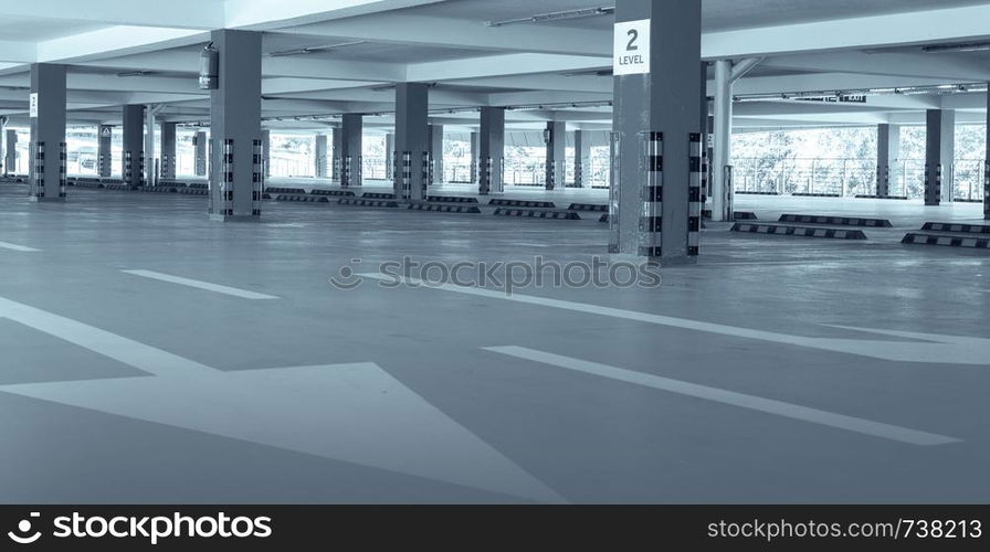 empty Parking garage underground, industrial interior