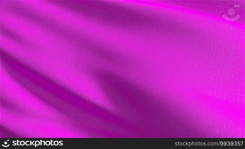 Empty pink flag and copy space for advertisement. Mockup. 3d abstract illustration.