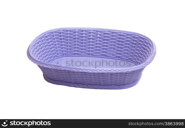 Empty plastic basket isolated on white background