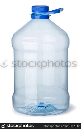 Empty plastic gallon bottle isolated on white