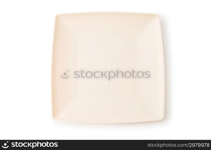 Empty plate isolated on the white background