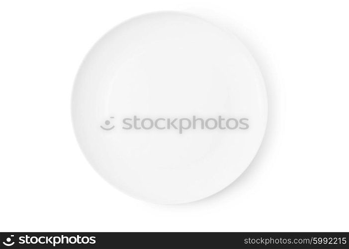 Empty plate isolated on the white background