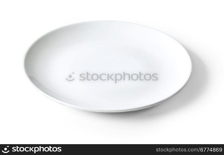 empty plate isolated on white with clipping path