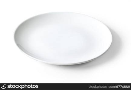 empty plate isolated on white with clipping path