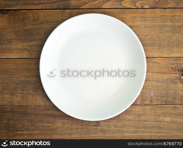 empty plate on a wooden table